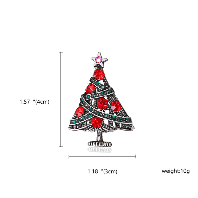 Christmas Tree Brooches for Women Rhinestone Inlay Fashion Jewelry Festival Brooch Pins Good Gift Winter Coat Cap Brooch Pin
