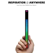 Голосовое управление звуком, RGB-индикатор спектра звука для автомобиля, 32 бит, индикатор уровня музыки, алюминиевая панель, голосовое управление звуком, аудио