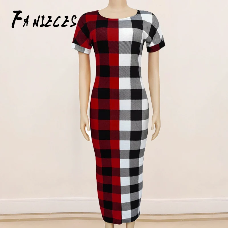 ladies red tartan dress