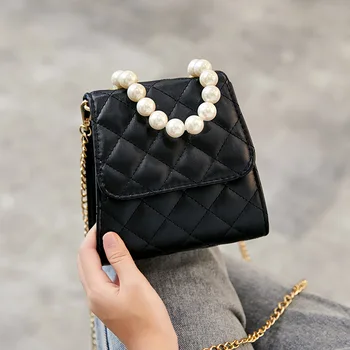 

Spring and Summer 2019 New Small Square Bag Fashion Small Xiang Feng Ling Lattice Chain Bag Shoulder Messenger Bag