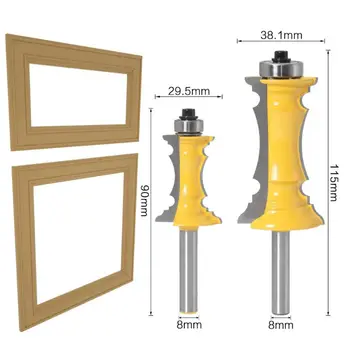 

8mm Shank Miter Frame Molding Router Bit Door Line Knife Tenon Milling Cutter Drawer Making for Woodwork Hand Tools Accessories