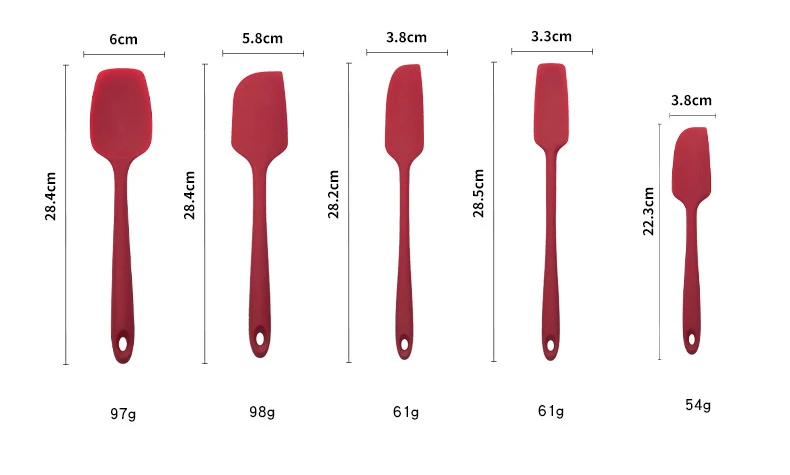 Premium silicone spatula, non-stick kitchen utensils for cooking, baking and mixing- ergonomic one piece design
