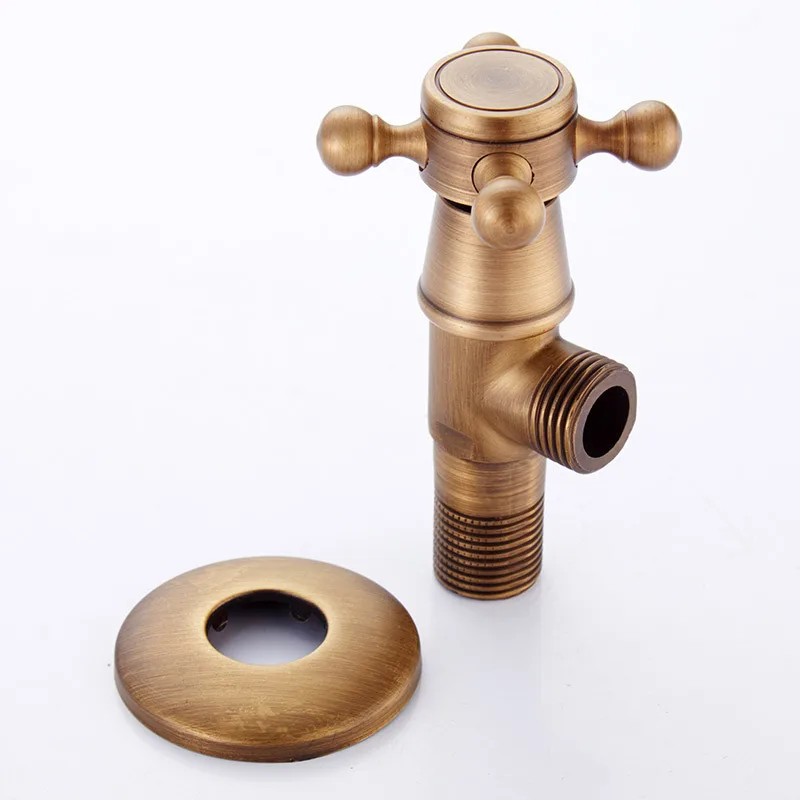 

Copper Triangle Valve Thick 4 Points Vintage Chamber Pot Counter Basin Tap Inlet Valve Toilet Conversion Black Ancient Triangle