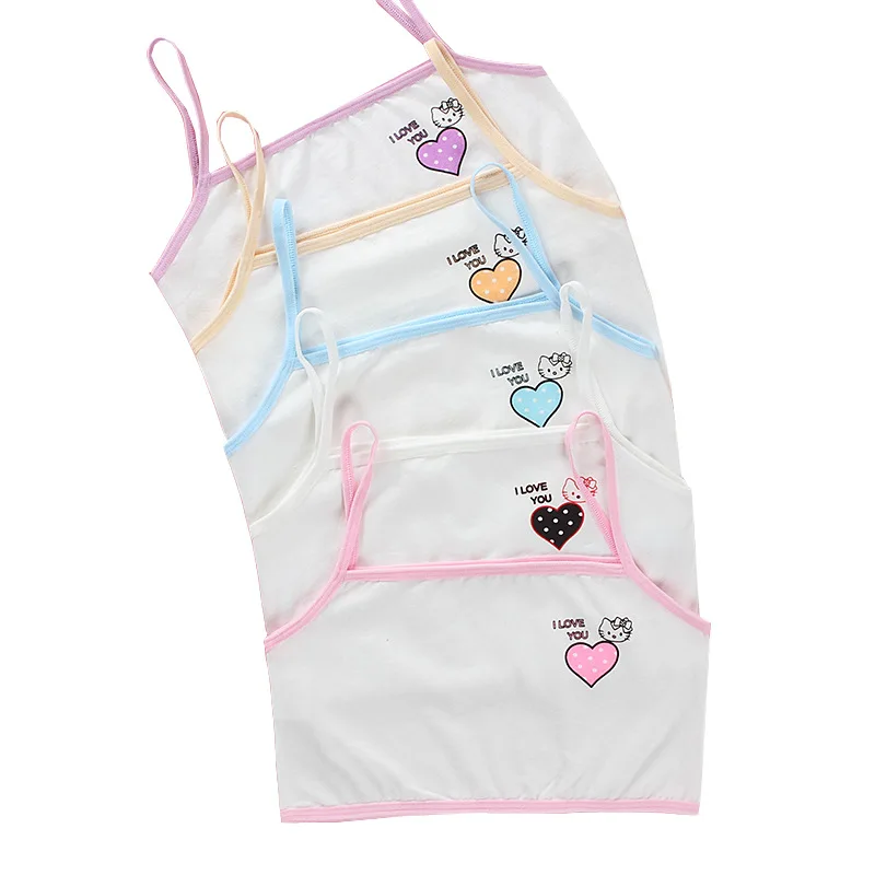 Girls Teenage Underwear Children Cotton Young Training Bra Kids Teens Puberty Crop Top 8-14 Years 3pc/Lot