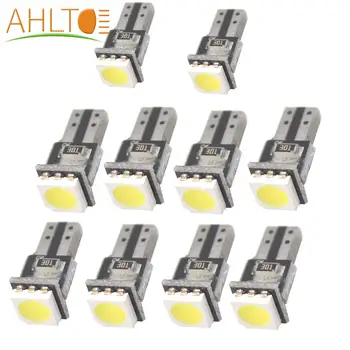 

10Pcs T5 5050 1smd Indicator Side White Instrument Lights Car Dashboard Auto Gauge Bulb Dc 12v Canbus Error Free Car Styling