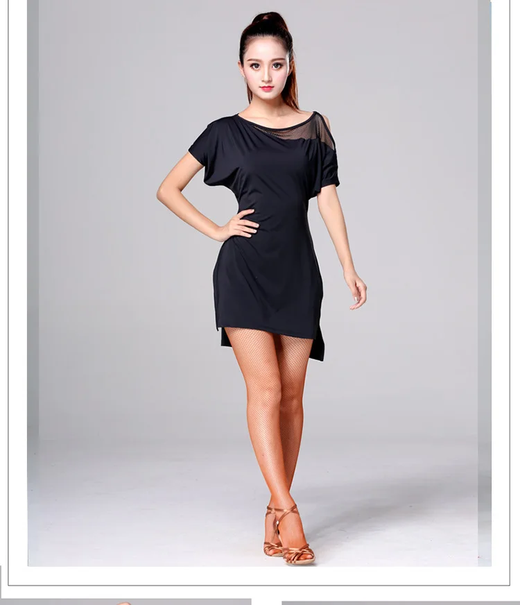 Dance Dress Latin Summer Short Sleeve Training Performance