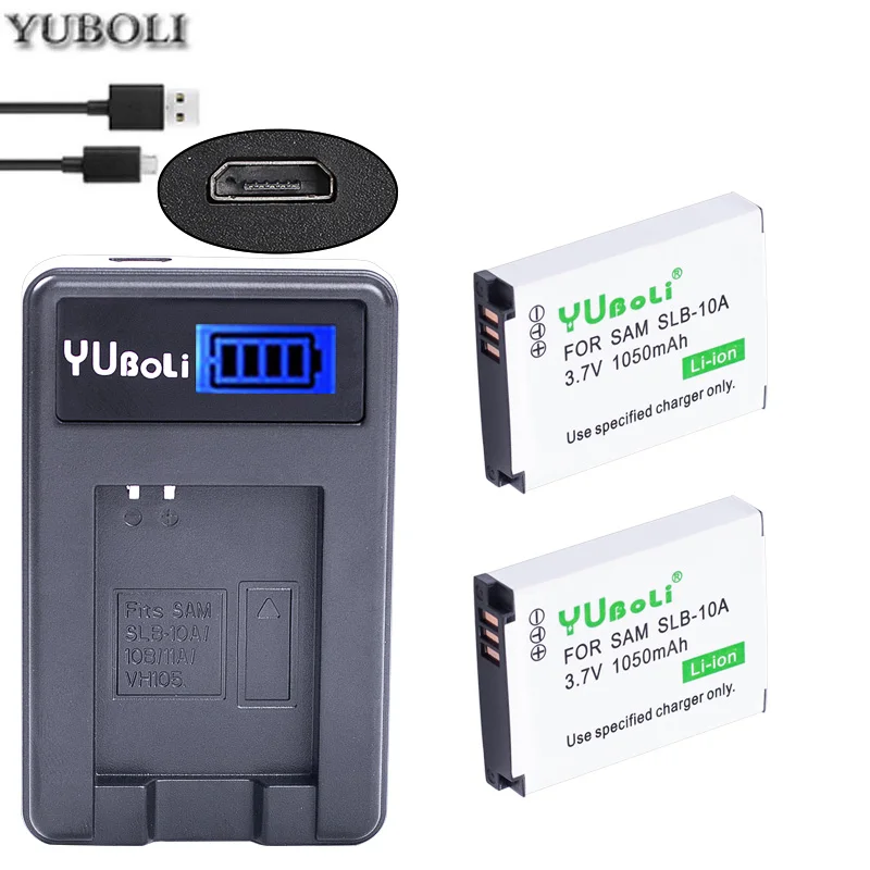 YUBOLI 1050mAh SLB 10A SLB10A аккумулятор + ЖК USB зарядное устройство для Samsung HMX U10 SL720 HZ15W SL310W SL820