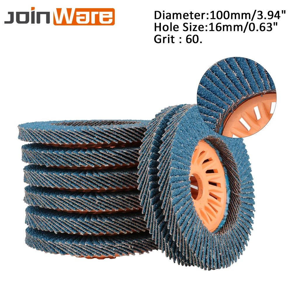 

2-20Pcs 4" Flap Disc 100mm Flap Wheel 60Grit Especially Suitable For Grinding Aluminum Metal Zirconia Alumina 5/8" Arbor