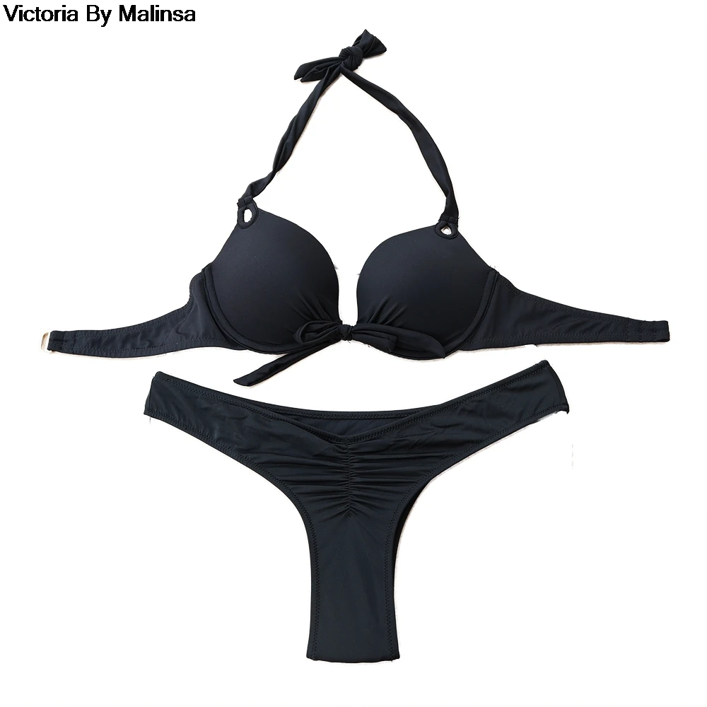 Women Swimsuit New Black Bikinis Set Push Up Swim Suit Biquini Sexy