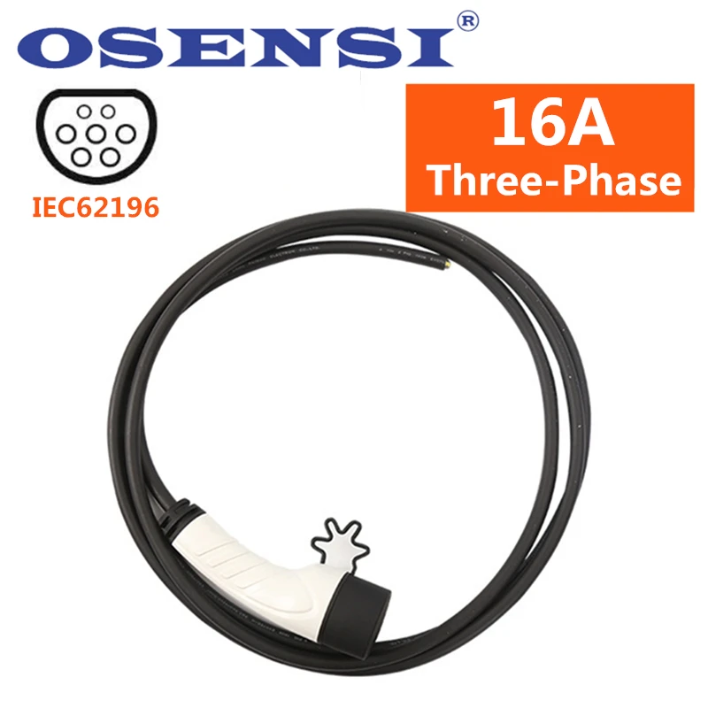 OSENSI EV переходник Тип 2 зарядное устройство женский IEC 62196 конвертер 16A трехфазный