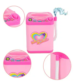

Mini Electric Simulation Play House Pretend Toy Cosmetic Washing Machine Makeup Brushes Cleaner Cleaning Washer Tool for kid
