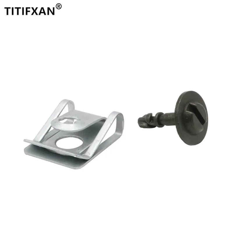 5 Sets Car Chassis Gearbox Guard Utype Metal Screw Iron Sheet Base Fasteners Clips For Bmw 3/5
