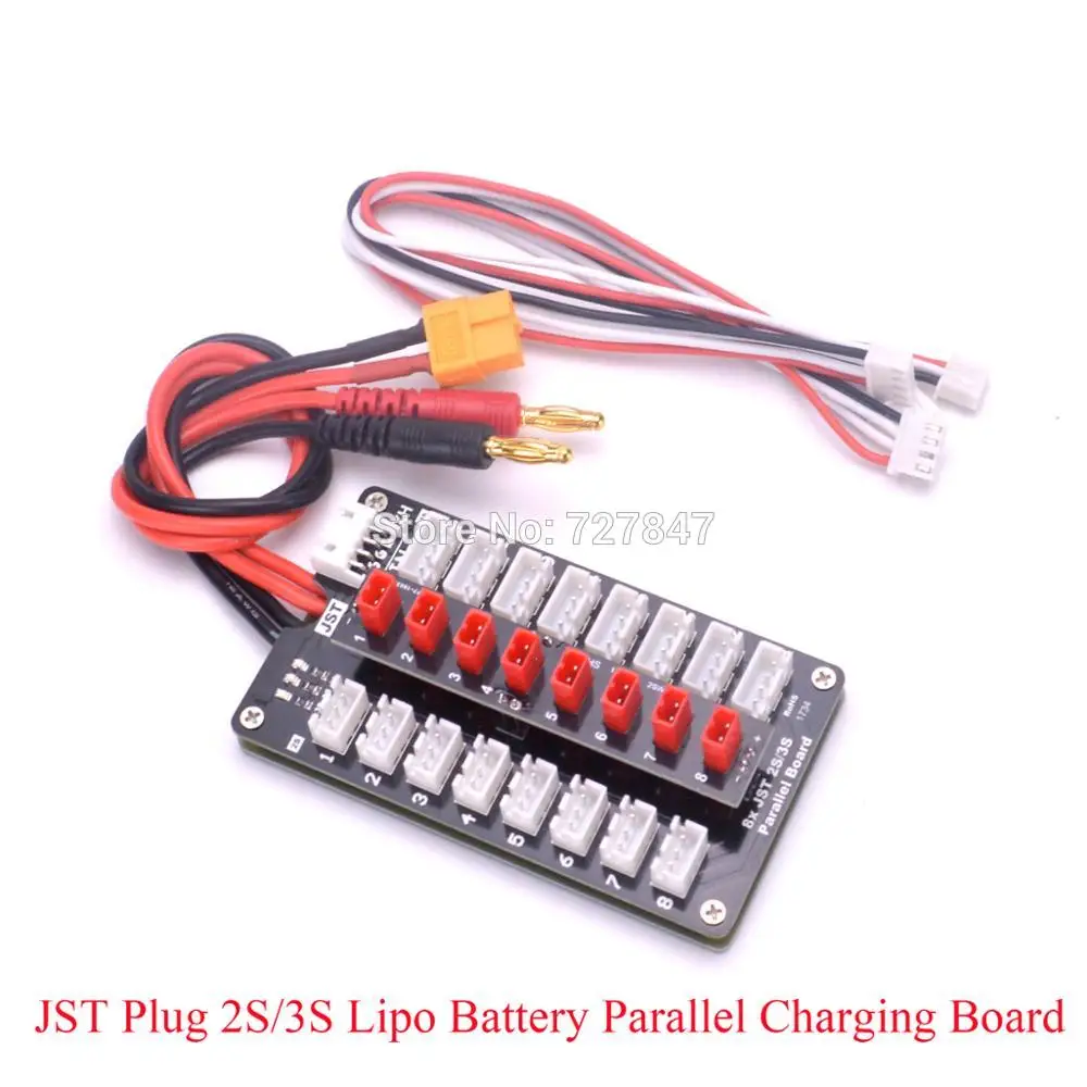 

NEW JST Plug 2S/3S Lipo Battery Parallel Charging Board for Balance Charger Drone Helicopter Battery RC Models Parts
