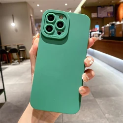 Colorful Matte Candy Silicone Case with Camera Protection - iPhone 12 Mini (Dark green)