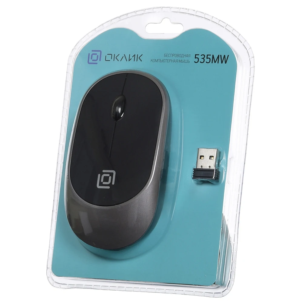 Мышь Oklick 535MW черный/серый оптическая(1000dpi) беспроводная USB(2but