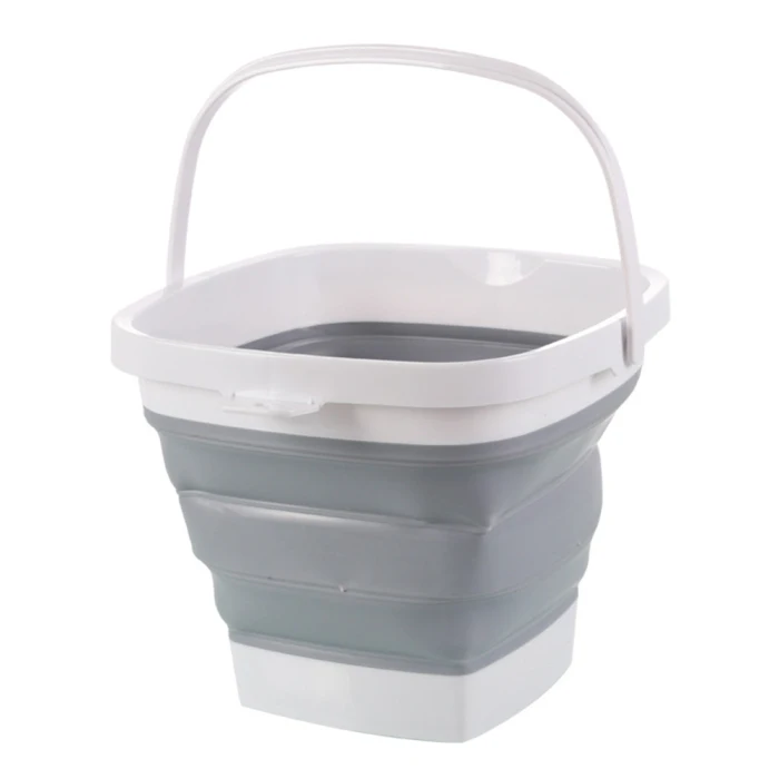 Collapsible Plastic Bucket Foldable Square Tub Portable Fishing Water Pail Outdoor E2S