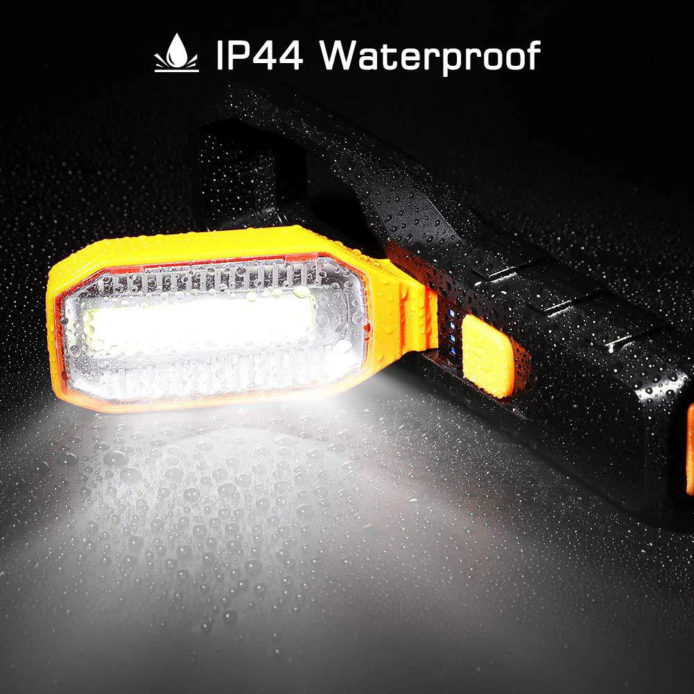 Ночная зарядка через usb вращающаяся Светодиодная рабочая лампа для дома на открытом воздухе для кемпинга Магнитная аварийная лампа с подвесом Водонепроницаемая Автомобильная ремонтная портативная