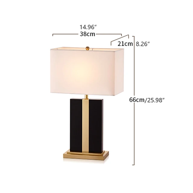 Modern minimalist style rectangular marble decorative table lamp 5