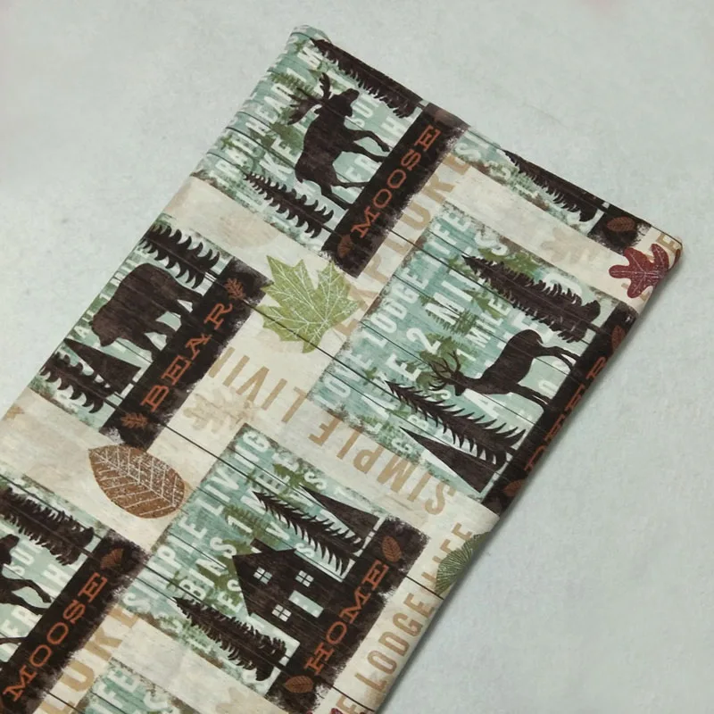 Красивая хлопковая ткань с принтом животных леса 50x105 см, Лоскутная Ткань с животными для платьев, вечерние украшения для дома