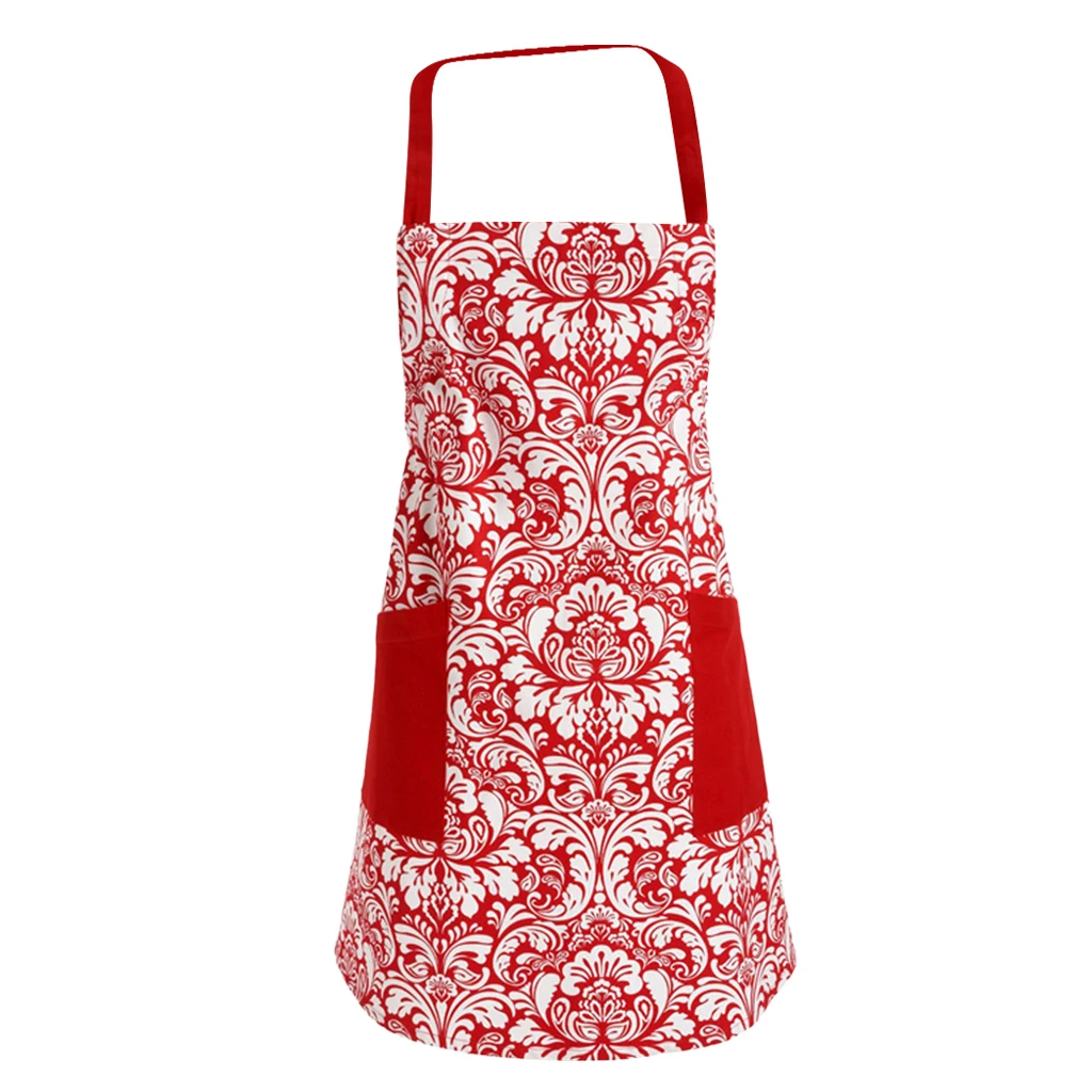Women Apron With Pockets Pure Cotton Cooking Kitchen Restaurant Bib 10 Color