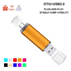 Clé USB 2.0 et OTG (pour téléphone compatible) de 4, 8, 16, 32 ou 64 Go, stick mémoire de stockage externe 3 en 1, offre spéciale (logo gratuit à partir de 10 pièces), 