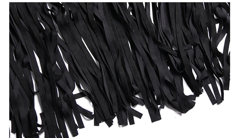 [EAM] Loose Fit Tassels Split Big Size Jacket New Turtleneck Long Sleeve Women Coat Fashion Tide Autumn Winter 1M630