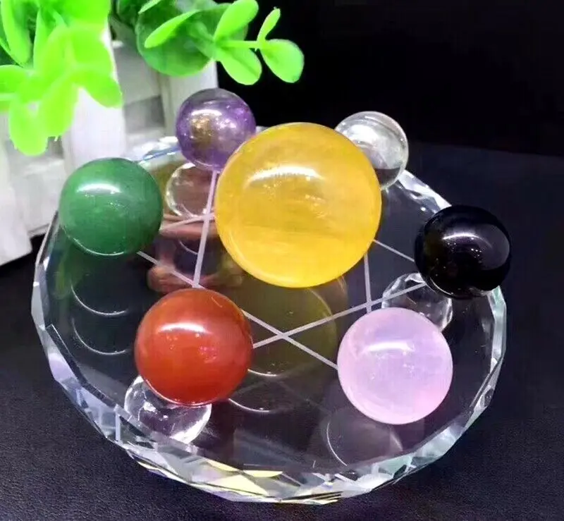 

Fengshui Seven Star Array хрустальный шар естественного цвета + пластинчатая основа для украшения
