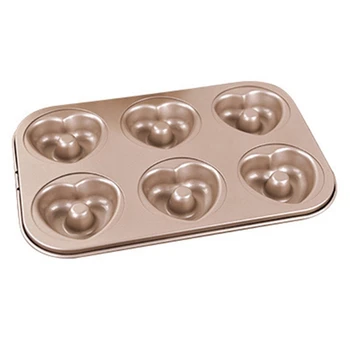 

Donut Mold Cake Pan, 6-Cavity Nonstick Heart-Shaped Doughnut Bakeware, for Oven Baking
