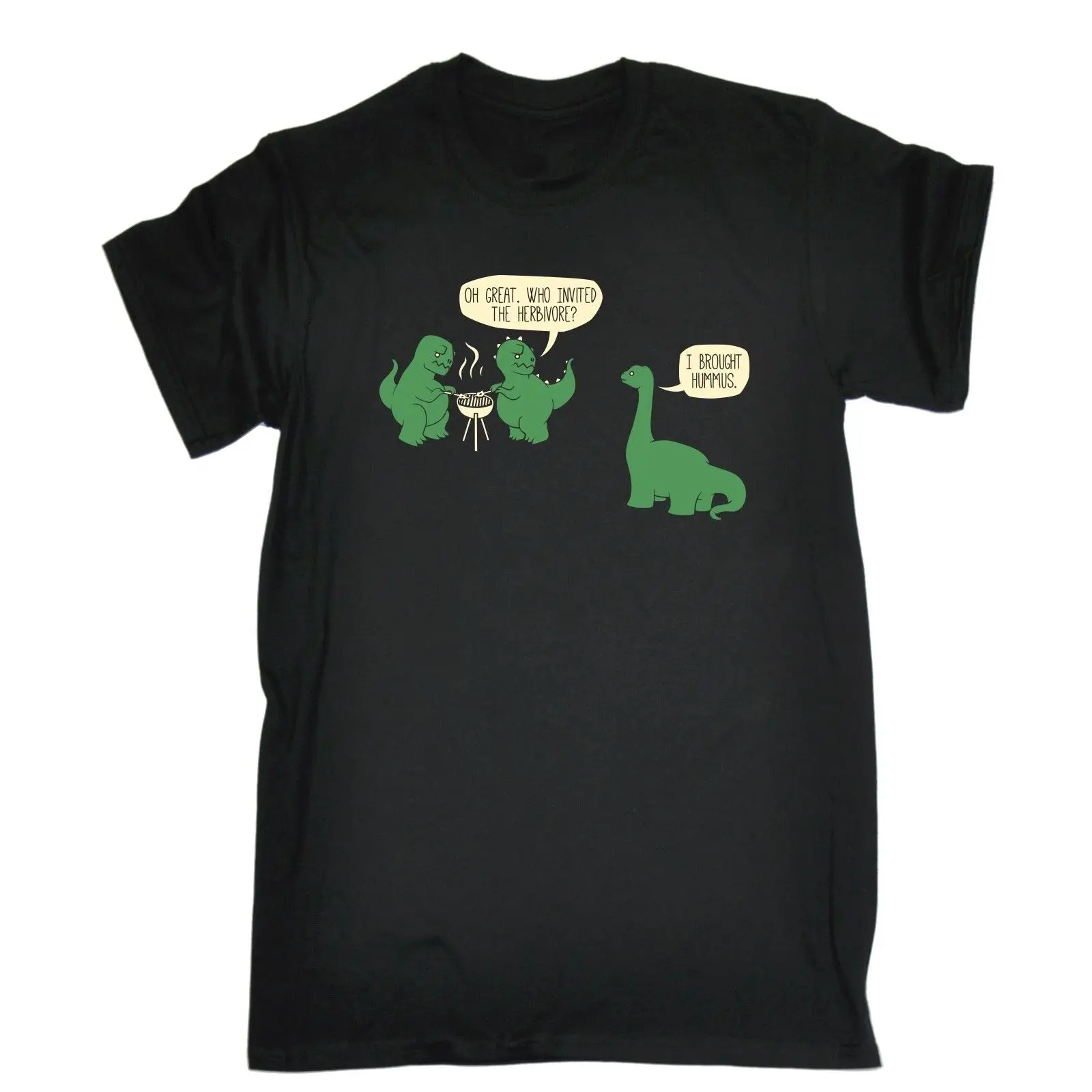 Dinosaur Bbq T-SHIRT Tee Dino Grill Cute T-Rex Veggie Funny Gift birthday Men O Neck Short Sleeve Cotton T Shirt |