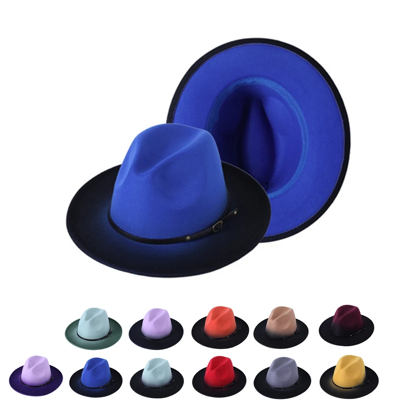 Fedora Hats Ties, Gradient Color Fedora, Gradient Fedora Hat