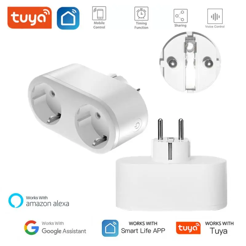 Выключатель Tuya с двумя розетками и поддержкой Wi-Fi 16 А 2 в 1 | Обустройство дома