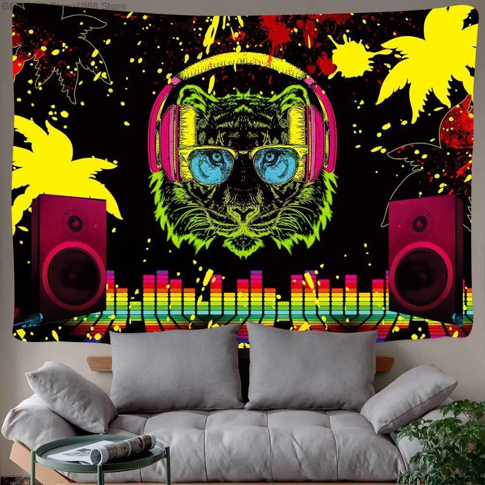 

Simsant Drachen Einhorn Burg Tapisserie Tier Afrikanischen Safari Hintergrund Tiger Wald Wandteppich für Wohnzimmer Decor