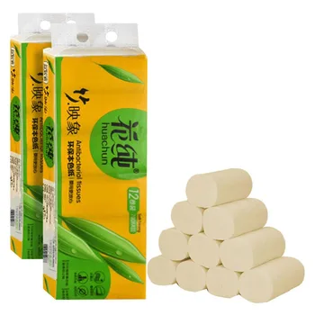 

12 Rolls Toilet Paper Soft Toilet Roll Paper 4layers Household Bathroom Rollss Paper Wood Pulp Face Tissue Safe Strong Absorbent