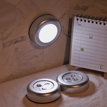 

3/6 Led Security Control Wireless Battery Powered Cabinet Lamp Portable Stepless Dimming Pat Kitchen Wardrobe Touch Night Light