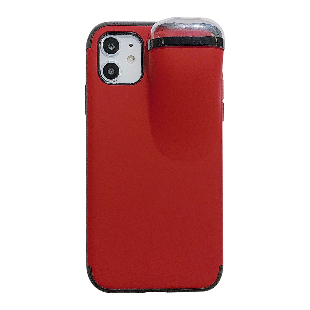 Для iPhone 11 11 Pro 11 Pro Max чехол XS Max Xr X XS 7 8 6 6s Plus чехол s для Apple AirPods Держатель Жесткий чехол для телефона Coque funda - Цвет: Красный