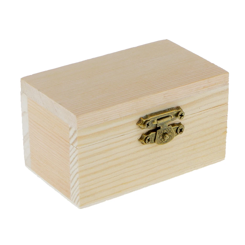 5 шт. Неокрашенный деревянный ящик для ювелирных изделий DIY ящик для хранения игрушек с сокровищами 9x5x5 см