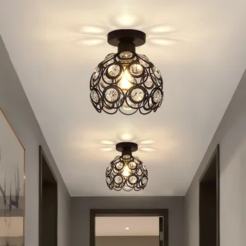 

E27 white Creative crystal minimalist ceiling light Simple ceiling lamp bedroom alley Simple european iron lamp Crystal lamp WY