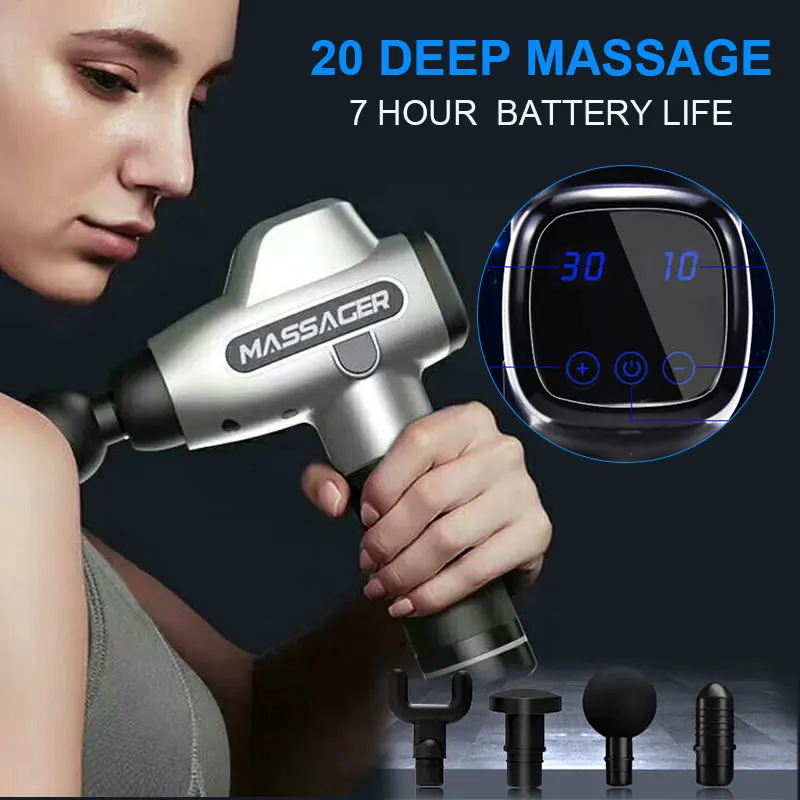 

Muscle Massage Gun Deep Tissue Massager Therapy Gun Exercising Muscle Pain Relief Body Shaping Relaxation Slimming Tools