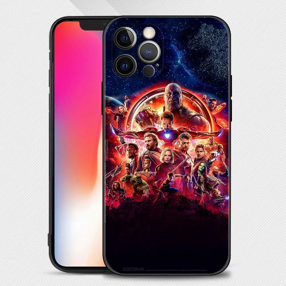thumbnail image 1 of Funda de silicona de superhéroes de Los Vengadores de Marvel, carcasa fina para iPhone 15, 14, 13, 12, 11 Pro Max, Mini, XS, X, XR, 7, 8 Plus, 1 of 5