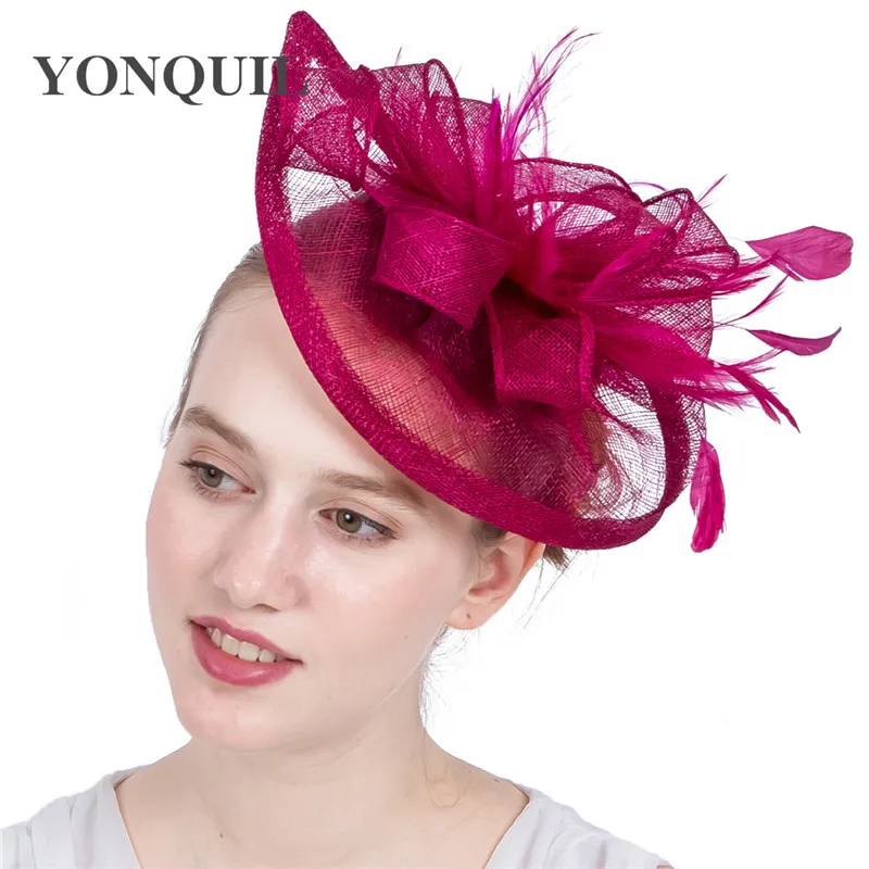 Millinery Magenta Sinamay Fascinator 