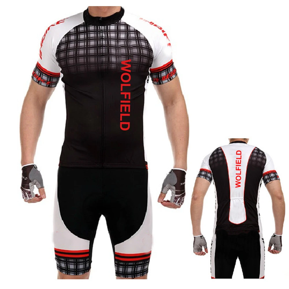 Мужские полиэфирные велосипедные комплекты с короткими рукавами, Джерси, летняя спортивная одежда, черные велосипедные шорты, дышащие штаны для верховой езды, одежда из Джерси
