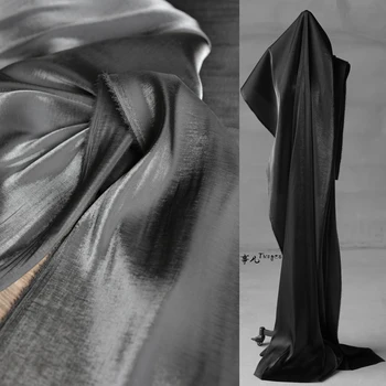 

Light Grey Black Chiffon Breathable Stereoscopic Solid Color Fabrics Luxury Design Tissus Au Metre Sewing Supplies EC50ML