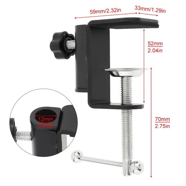 Universal Bracket Clamp Accessories DIY Fixed Metal Clip Light Mount Fittings Screw Camera Holder for Broadcast Microphone Desk D