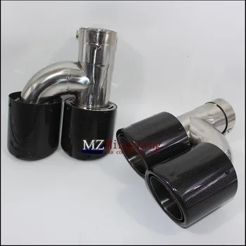 

Car exhaust pipe H Model A.K Carbon Exhausts Dual End Tips for BMW BENZ AUDI VW Exhaust Dual Muffler Pipes Tail Tips