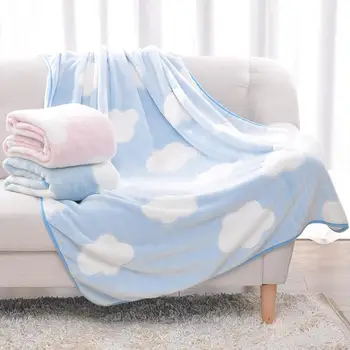 

1pcs cartoon cloud printing baby blanket flannel offset nap blanket single child cloud quilt baby bedding