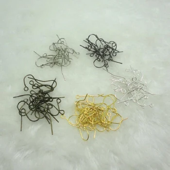 

10mm Ear Hook Wire Clasp With Bead Charms Earrings Jewelry Making DIY Findings Accessories metal iron slivery bronze golden