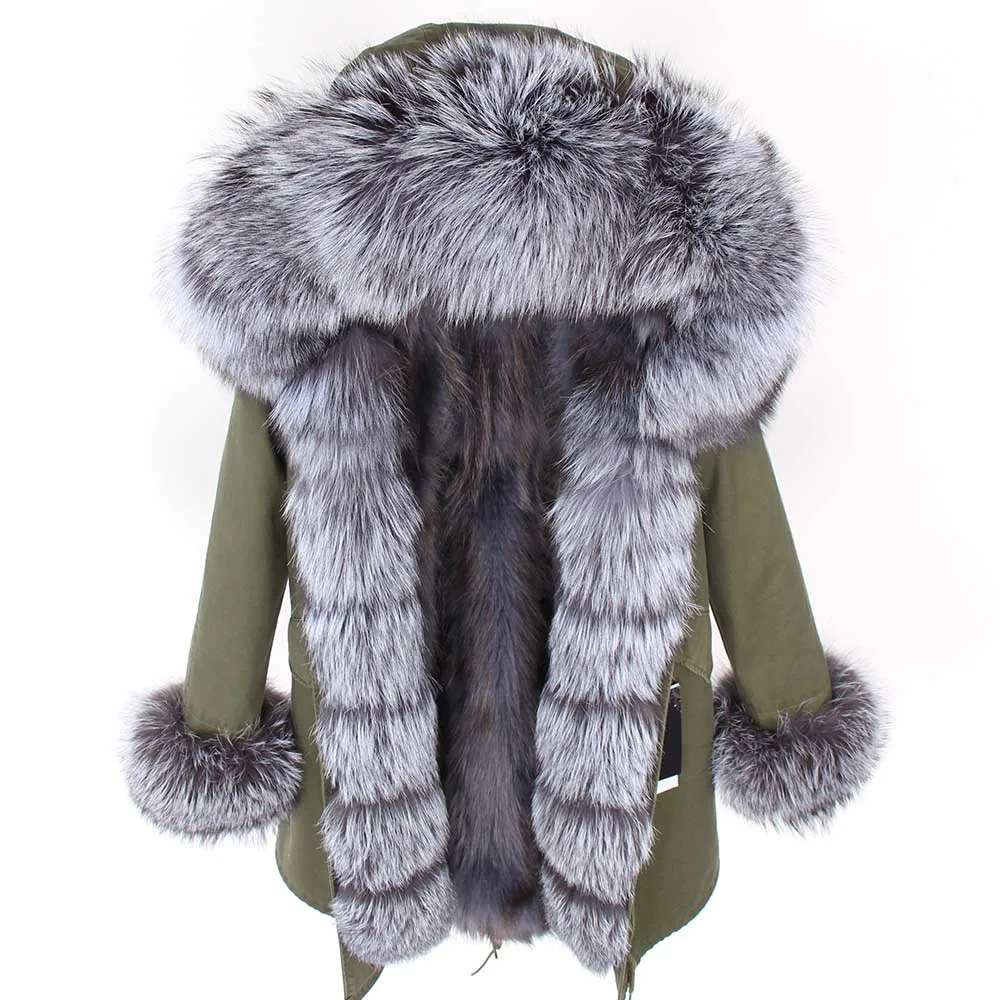 Осеннее и зимнее меховое пальто Parker пальто зимняя куртка пальто женское пальто воротник из натурального меха серебристой лисы подкладка из натуральной кожи lon
