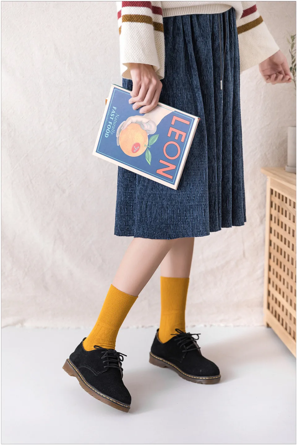Зимние женские носки средней толщины, одноцветные, высокое качество, повседневные хлопковые носки, Harajuku, Ретро стиль, теплые кашемировые носки, 5 пар