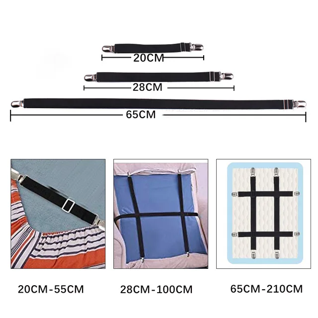 4 db Állítható Rugalmas Matrac Borító Saroktartó Klip Dupla Fej Klipek Megfogó Tartó Harisnyanadrág Ágynemű Rögzítők - Image 2