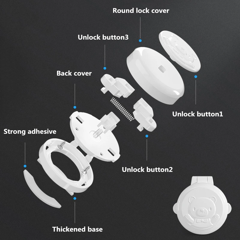 2 Pcs Child Safety Lock Anti-switch Electrical Switch Button Protective Lock For Automobile Washing Machine Computer Baby Safety